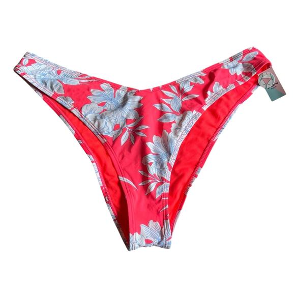 NWT! Ardene Swim Cheeky White / Pink Floral Women’s Bikini Bottoms Size XL - Picture 1 of 12